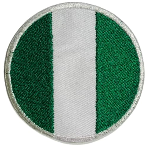 Aufnäher Nigeria Flagge Rund - 6cm Besticktes Bügelbild / Aufbügler - Taktisches Militär Emblem für Jacken, Rucksäcke, Hüte, Westen & Kleidung - Kreisförmige Nationalflagge Patch Aufnäher Nigeria Flagge Rund - 6cm Besticktes Bügelbild / Aufbügler - Taktisches Militär Emblem für Jacken, Rucksäcke, Hüte, Westen & Kleidung - Kreisförmige Nationalflagge Patch von Generisch