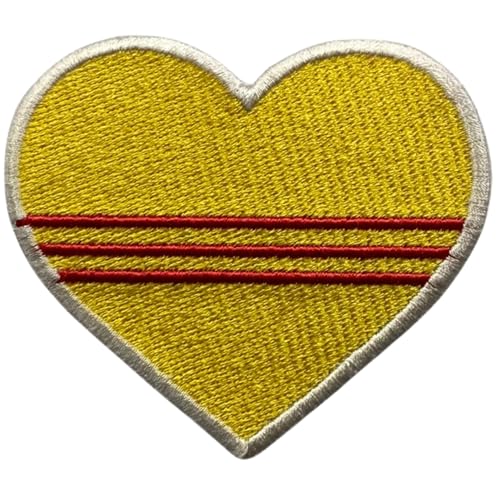 Aufnäher Südvietnam bestickt Herz Flagge Patch - Aufbügler Nationalemblem Applikation - Taktischer Militär Patch für Jacken, Rucksäcke, Hüte - 6,5 x 7 cm von Generisch