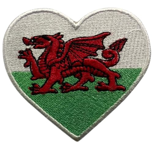 Aufnäher Wales bestickt Herz Flagge Patch - Aufbügler National Emblem Applikation - Taktischer Militär Patch für Jacken, Rucksäcke, Hüte - 6,5 x 7 cm Aufnäher Wales bestickt Herz Flagge Patch - Aufbügler National Emblem Applikation - Taktischer Militär Patch für Jacken, Rucksäcke, Hüte - 6,5 x 7 cm von Generisch
