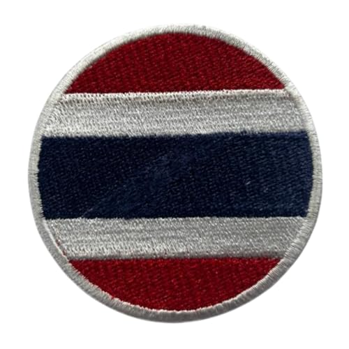 Aufnäher mit Thailand-Flagge, rund, 6 cm, bestickt, zum Aufbügeln oder Aufnähen, taktisches Militär-Emblem für Jacken, Rucksäcke, Hüte, Westen und Kleidung, kreisförmige Nationalflagge Aufnäher mit Thailand-Flagge, rund, 6 cm, bestickt, zum Aufbügeln oder Aufnähen, taktisches Militär-Emblem für Jacken, Rucksäcke, Hüte, Westen und Kleidung, kreisförmige Nationalflagge von Generisch