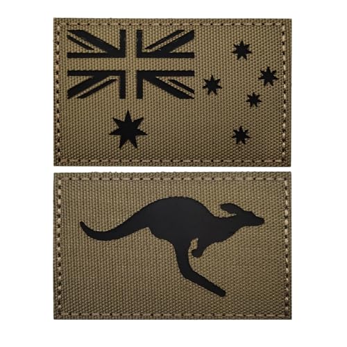 Australien Tactical Patch - 3D Embroidered Kangaroo Design, Infrarot Reflective, Morale Badge, Hook & Loop Fastening for Military, Outdoor Gear, Hiking, Camping Australien Tactical Patch - 3D Embroidered Kangaroo Design, Infrarot Reflective, Morale Badge, Hook & Loop Fastening for Military, Outdoor Gear, Hiking, Camping von Generisch