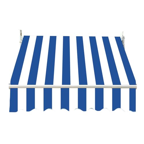 Ausziehbarer Terrassenüberdachung Ersatzstoff 350 x 350 cm blau weiß gestreift für Balkon Garten oder Terrasse - UV-Schutz & witterungsbeständig Ausziehbarer Terrassenüberdachung Ersatzstoff 350 x 350 cm blau weiß gestreift für Balkon Garten oder Terrasse - UV-Schutz & witterungsbeständig von Generisch