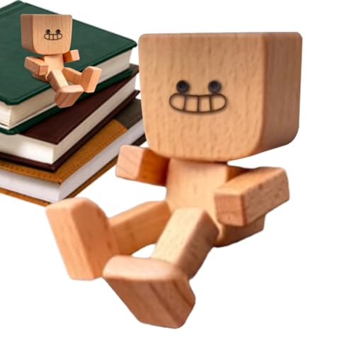 Auto-Armaturenbrett-Dekoration, schüttelnde Holzfigur, niedliches bewegliches Gelenk, Auto-Zubehör für Reisen, Schule, Straße, lange Fahrt, Urlaub, LKW, Arbeit, tägliches Pendeln von Generisch