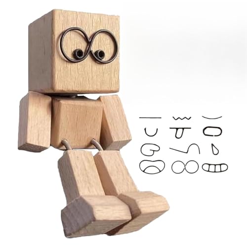 Auto-Armaturenbrett-Dekorationen – Schüttelfüße Holzpuppe, Auto-Innendekoration, bewegliche Gelenk-Holzfigur, LKW-Van-Zubehör, Büro, Pendeln, Roadtrips, lange Fahrten, tägliche Reisen, Schule, Urlaub von Generisch