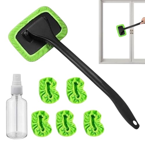 Auto-Windschutzscheiben-Reiniger-Werkzeug, Mikrofaser-Reinigungsset mit 5 wiederverwendbaren Handtuch-Pads, 22 x 16 x 5,5 cm, rotierender Wischkopf für Innenglas, Armaturenbrett und automatische Auto-Windschutzscheiben-Reiniger-Werkzeug, Mikrofaser-Reinigungsset mit 5 wiederverwendbaren Handtuch-Pads, 22 x 16 x 5,5 cm, rotierender Wischkopf für Innenglas, Armaturenbrett und automatische von Generisch
