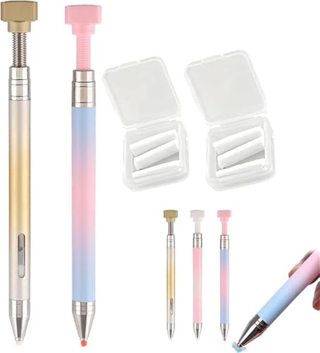 Automatic Refillable Wax Pen – Diamond Art Pen, Diamond Art Accessories and Tool, Painting Dotting for Nails Gems Picker Tool, DIY Craft, Wax Pencil for Rhinestones (Blue+Gold) von Generisch