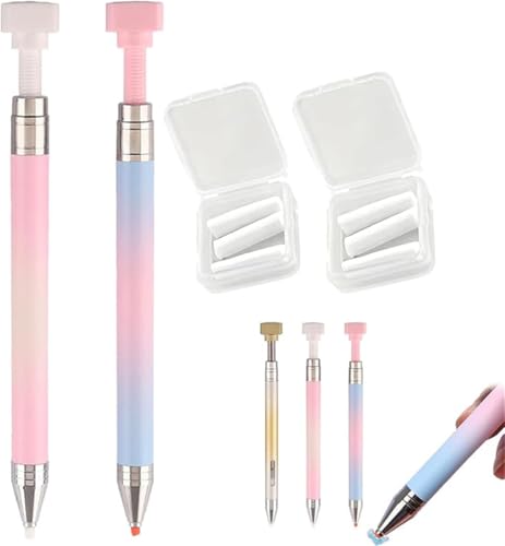 Automatic Refillable Wax Pen – Diamond Art Pen, Diamond Art Accessories and Tool, Painting Dotting for Nails Gems Picker Tool, DIY Craft, Wax Pencil for Rhinestones (Blue+Pink) von Generisch