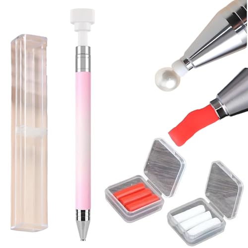 Automatic Refillable Wax Pen For Diamond Painting, Diamond Art Stylus With Wax, Pencil For Rhinestones Diamond Art Pens Refillable For Diamond Art Nail Diy Craft(1Pc pink) von Generisch