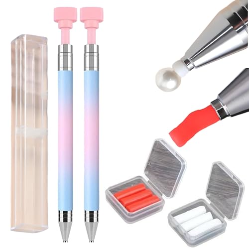 Automatic Refillable Wax Pen For Diamond Painting, Diamond Art Stylus With Wax, Pencil For Rhinestones Diamond Art Pens Refillable For Diamond Art Nail Diy Craft(2Pcs blue) von Generisch