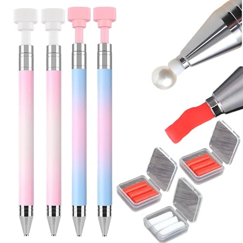 Automatic Refillable Wax Pen For Diamond Painting, Diamond Art Stylus With Wax, Pencil For Rhinestones Diamond Art Pens Refillable For Diamond Art Nail Diy Craft(4pcs) von Generisch