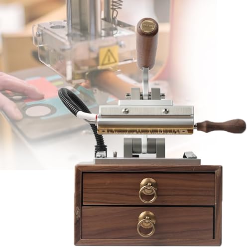 Automatische Heißfolien-Stempelmaschine für DIY-Leder- und Holzprojekte, Multifunktions-Logo-Prägewerkzeug mit Aufbewahrungsbox aus Holz von Generisch
