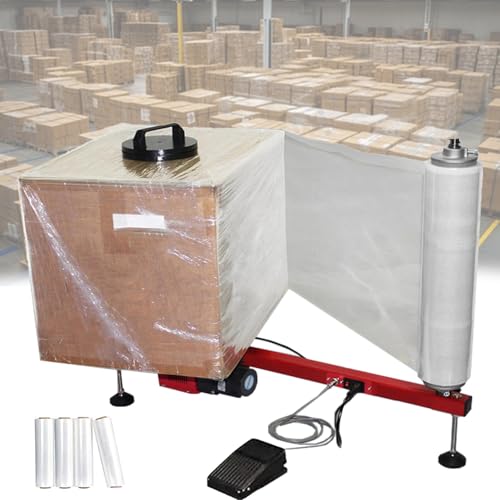 Automatische Stretchfolienverpackungsmaschine für Kartons, Drehteller mit Folienspender, Effiziente Verpackungslösung für den industriellen Einsatz von Generisch