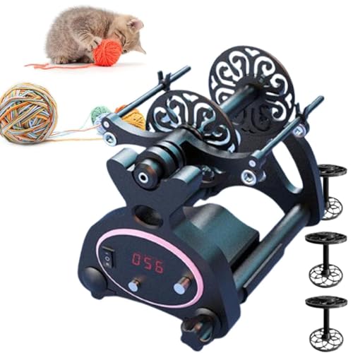 Automatisches Garnspinnrad mit einstellbarer Geschwindigkeit, 12 V Leistung, 14 mm Öffnung, ideal zum Häkeln von Wolle, Seide und verschiedenen Fasern von Generisch