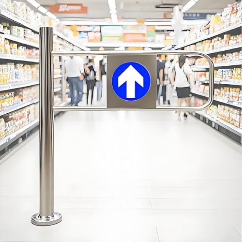 Automatisches Schwingtor aus Edelstahl – 90° offenes gefedertes Einweg-Tür für Bibliotheks- und Ladeneingang, linkes Scharnier, 55 x 100 cm, Eingangs- und Ausgangsgerät Automatisches Schwingtor aus Edelstahl – 90° offenes gefedertes Einweg-Tür für Bibliotheks- und Ladeneingang, linkes Scharnier, 55 x 100 cm, Eingangs- und Ausgangsgerät von Generisch