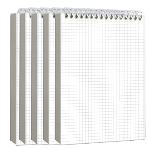 B5, A5, A4 Top-Flip-Notizbuch, 5er-Pack, ultradicker PP-Einband, Spulengitter, quadratisches Raster-Notizbuch, horizontale Linie, 80 Seiten, kariertes Muster, A4 B5, A5, A4 Top-Flip-Notizbuch, 5er-Pack, ultradicker PP-Einband, Spulengitter, quadratisches Raster-Notizbuch, horizontale Linie, 80 Seiten, kariertes Muster, A4 von Generisch