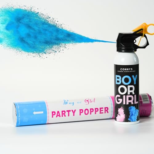 Gender Reveal Feuerlöscher + Gratis Konfetti Kanone | Geschlechtsenthüllung (Blau) von Generisch