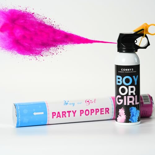 Bundle Gender Reveal Feuerlöscher + Gratis Konfetti Kanone | Geschlechtsenthüllung (Rosa) von Generisch