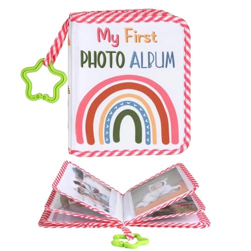 Baby-Album, Baby-Album und Erinnerungsbuch – Regenbogen-Druck, -Scrapbook mit Sternhaken für den ersten Geburtstag, Reisen, Vatertag, Muttertag von Generisch