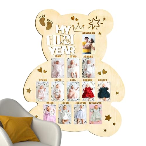 Baby Erstes Jahr Fototafel, Bilderrahmen, Holz Wachstumsanzeige Für Eltern Fotografen Familienfeier Erster Geburtstag Baby Erstes Jahr Fototafel, Bilderrahmen, Holz Wachstumsanzeige Für Eltern Fotografen Familienfeier Erster Geburtstag von Generisch