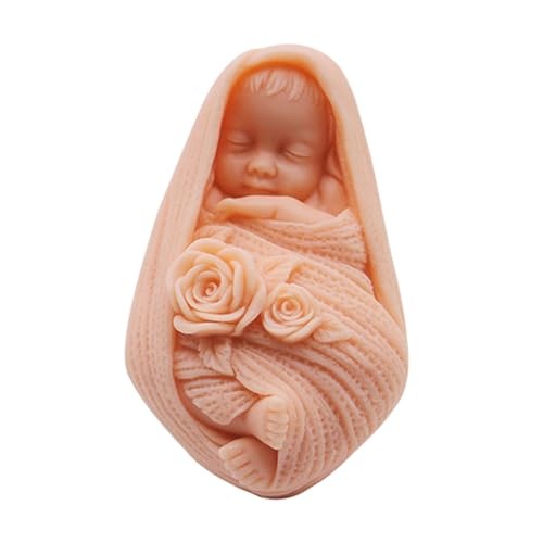Babykerzenform - 3D schlafendes Baby Dekorationen Harzguss Kerzenform - Bastelzubehör für Kuchen, Fondant, Schokolade, Aromatherapie-Kerze von Generisch