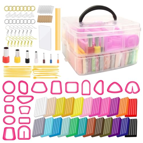 Backton für Kinder, Ton zum Backen – Back-Ton Set mit Modellierwerkzeugen – Nicht klebriges Modellier-Set zum Backen von Schmuck, Heimdekoration von Generisch