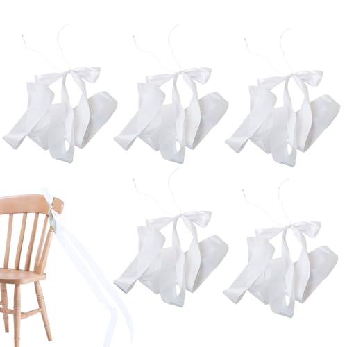 Bänder und Schleifen für Hochzeitsautos, verlängertes Kirchenstuhl- , 5 x Hochzeitsfeier, Schleifenband, Gangdekoration, Weihnachtsschleifen, Geschenkpapier, Schleifen für Innen- und Außenbereich von Generisch