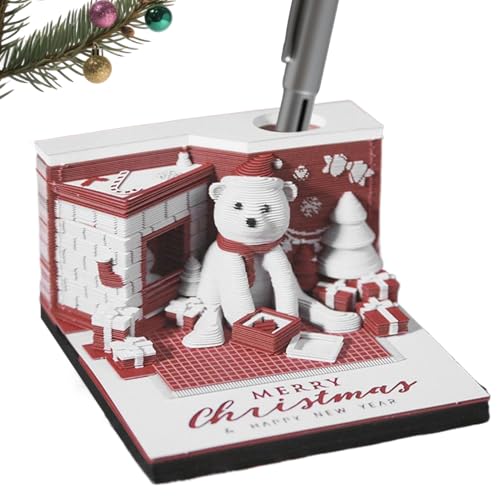 Bärenkalender 2026-3D -Papierkunst Weihnachtsbär | Dekorative Desktop -Zubehörplaner | Kreatives Notizblock -Skulpturengeschenk für Lehrer, Schüler, Familie, Büro, Zuhause, Schule Bärenkalender 2026-3D -Papierkunst Weihnachtsbär | Dekorative Desktop -Zubehörplaner | Kreatives Notizblock -Skulpturengeschenk für Lehrer, Schüler, Familie, Büro, Zuhause, Schule von Generisch