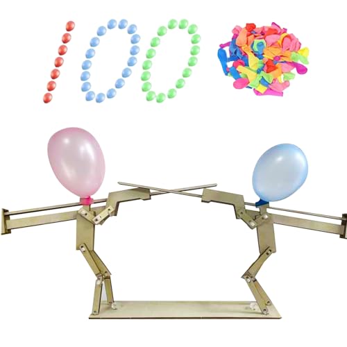 Ballonspiele für Erwachsene - handgefertigtes hölzerne Shootting Puppet Game | Ballon Bambuskriegsstrategie Board | Beinhaltet 100 Luftballons | Interaktives lustiges Spiel für Männe von Generisch