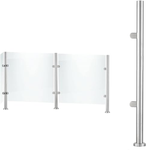 Balustradenpfosten für den Außenbereich, Balkon, Terrasse, Glas, Geländer, Zaun, 85 x 105 cm, silberfarbene Klemme Balustradenpfosten für den Außenbereich, Balkon, Terrasse, Glas, Geländer, Zaun, 85 x 105 cm, silberfarbene Klemme von Generisch