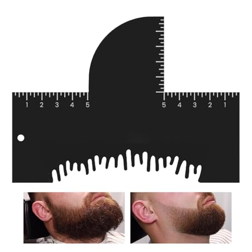 Barber Enhancement Card, Shaping Template Tool, 5.98x4.37 Inches, Scaled Precision Ruler, Reusable Fade Line Stencil, Beard & Mustache Edge Guide for Hair Contouring Aid Men’s von Generisch