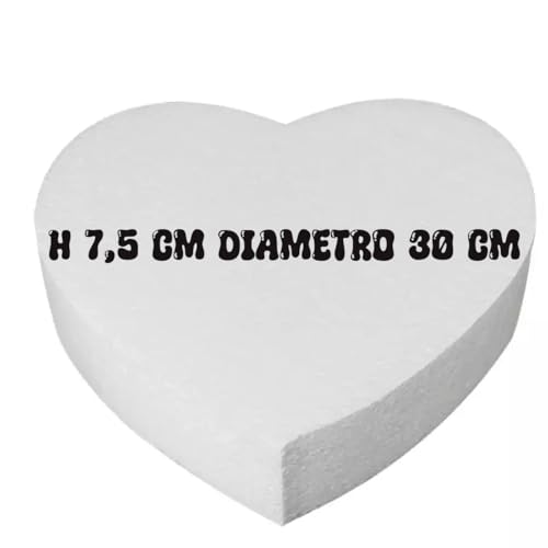 Basis aus Polystyrol in Herzform, 30 cm Durchmesser, 7,5 cm Höhe, für Kuchengestaltung und Dekoration Basis aus Polystyrol in Herzform, 30 cm Durchmesser, 7,5 cm Höhe, für Kuchengestaltung und Dekoration von Generisch