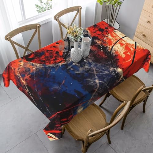 Basketball-Tischdecke im Vintage-Stil, rechteckig, 140 x 90 cm, Sportball-Tischdecke für Esstisch, knitterfreie Tischdecke für Zuhause, drinnen und draußen, Party-Dekoration Basketball-Tischdecke im Vintage-Stil, rechteckig, 140 x 90 cm, Sportball-Tischdecke für Esstisch, knitterfreie Tischdecke für Zuhause, drinnen und draußen, Party-Dekoration von Generisch