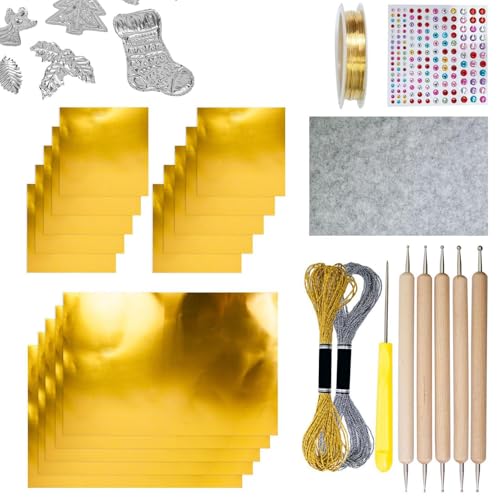 Bastelfolie | Handgemachtes Folienpapier Bastelset | Gold Glanz Bastelzubehör Mit Schimmer Effekt Für Kinder Erwachsene Bastelfolie | Handgemachtes Folienpapier Bastelset | Gold Glanz Bastelzubehör Mit Schimmer Effekt Für Kinder Erwachsene von Generisch