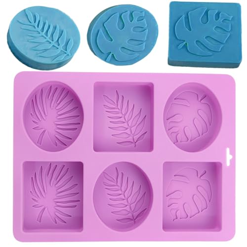 Baumblätterseife, Silikonblätterseife Form | 6 Hohlraumbaumblattseife Silikonform,Rechteck- und Ovalformen, Kuchendekorationswerkzeug, Pudding -Eisschalen für Schokoladenbackwaren Baumblätterseife, Silikonblätterseife Form | 6 Hohlraumbaumblattseife Silikonform,Rechteck- und Ovalformen, Kuchendekorationswerkzeug, Pudding -Eisschalen für Schokoladenbackwaren von Generisch