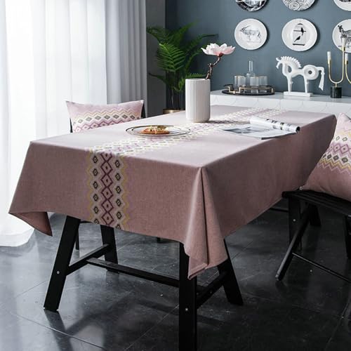Baumwoll-Leinen-Tischdecke mit geometrischer Stickerei für Zuhause, Restaurant, Café, Hotel, stilvolle Dekoration Baumwoll-Leinen-Tischdecke mit geometrischer Stickerei für Zuhause, Restaurant, Café, Hotel, stilvolle Dekoration von Generisch