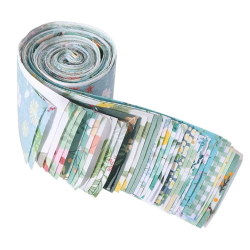 Baumwoll-Steppstoff, 40 Stück, Muster, Gelee-Rollen, 6,3 x 50,8 cm, zum Aufrollen, vorgeschnittene Quiltstreifen, 20 verschiedene Blumendrucke (Stil 6) von Generisch
