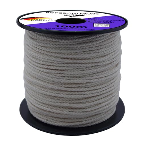 Baumwollseil 2mm Natur – 100m – 8-Fach geflochten – Naturseil für Makramee, Deko & DIY Baumwollseil 2mm Natur – 100m – 8-Fach geflochten – Naturseil für Makramee, Deko & DIY von Generisch
