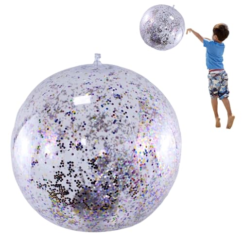 Beachball - 40 cm Konfetti -Poolspielzeug für Sommerspaß, wiederverwendbares, strahlendes Sekt mit inklusiven Luftpumpe, Wasserparty -Dekoration für Geburtstagsstrand oder Urlaubsveranstaltung Beachball - 40 cm Konfetti -Poolspielzeug für Sommerspaß, wiederverwendbares, strahlendes Sekt mit inklusiven Luftpumpe, Wasserparty -Dekoration für Geburtstagsstrand oder Urlaubsveranstaltung von Generisch