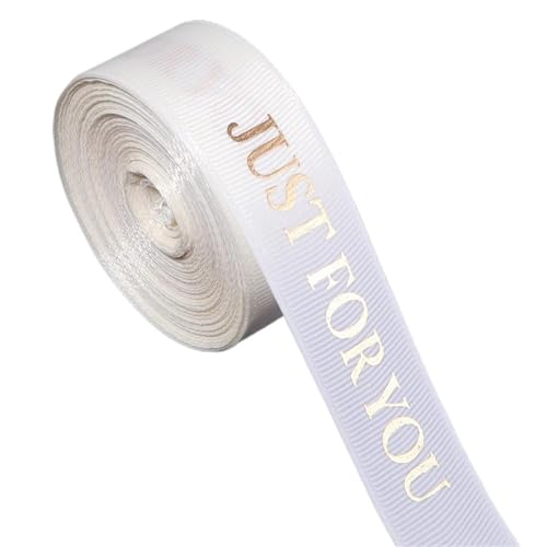 Bedrucktes „NUR for SIE“-Polyesterband for Geschenkverpackungen, Hochzeitsstraußdekoration, Bastelband, 9,1 m, 10 mm, 25 mm(Beige 2.5cm) von Generisch