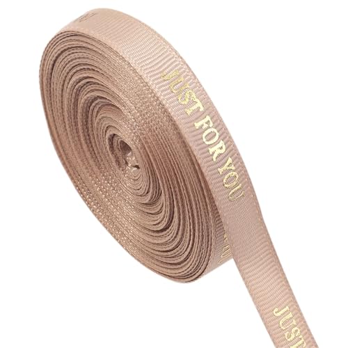 Bedrucktes „NUR for SIE“-Polyesterband for Geschenkverpackungen, Hochzeitsstraußdekoration, Bastelband, 9,1 m, 10 mm, 25 mm(Khaki 1cm) von Generisch