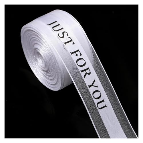 Bedrucktes Chiffon-Polyesterband „NUR for SIE“ for Verpacken von Geschenken, Hochzeitssträußen, Dekoration, DIY-Bastelprojekten, 9,1 m, 25 mm(White) von Generisch