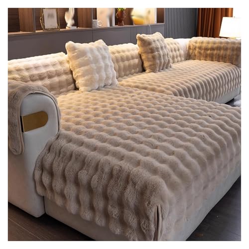Beige Modularer Sofabezug, Anti-Rutsch-Möbelschutz für Haustiere, Wohnzimmer, weicher Plüschstoff, 90 cm x 120 cm, langlebig und leicht zu reinigen von Generisch