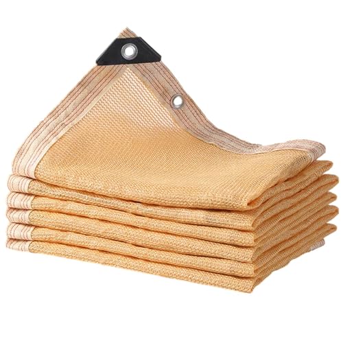 Beige Sonnenschutztuch mit Ösen – 85 % UV-beständiger Netzstoff für Garten, Pergola, Terrasse, Pflanzen (1 x 1 m bis 5 x 6 m) von Generisch