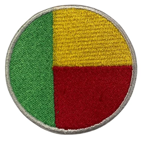 Benin Flagge Patch Rund - 6cm Besticktes Bügelbild / Aufbügler - Taktisches Militär Emblem für Jacken, Rucksäcke, Hüte, Westen & Kleidung - Kreisförmige Nationalflagge Patch Benin Flagge Patch Rund - 6cm Besticktes Bügelbild / Aufbügler - Taktisches Militär Emblem für Jacken, Rucksäcke, Hüte, Westen & Kleidung - Kreisförmige Nationalflagge Patch von Generisch