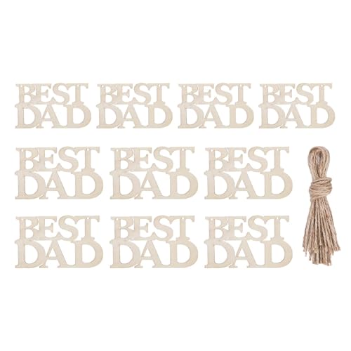 Bester Papa unvollendetes Holzhandwerk, 10 Stück Etikettenausschnitte Handwerk für Kinder - Buchstabenornamente für Vatertag kreative DIY-Dekorationen aus Holz, Ornamente aus Holz Bester Papa unvollendetes Holzhandwerk, 10 Stück Etikettenausschnitte Handwerk für Kinder - Buchstabenornamente für Vatertag kreative DIY-Dekorationen aus Holz, Ornamente aus Holz von Generisch