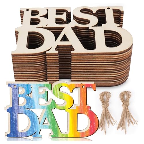 Bester Vater unvollendetes Holzhandwerk, 10pc Cutouts Tags Handwerk für Kinder, Vatertagsbrief Ornamente, hölzernen kreativ Bester Vater unvollendetes Holzhandwerk, 10pc Cutouts Tags Handwerk für Kinder, Vatertagsbrief Ornamente, hölzernen kreativ von Generisch