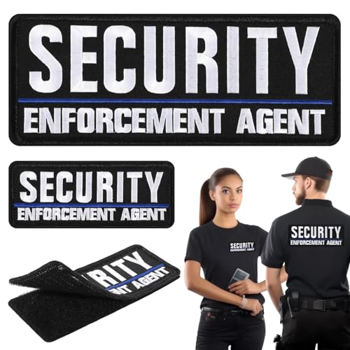 Bestickte Aufnäher für Sicherheits-Durchsetzungsagenten mit Klebeverschlüssen für Uniformen, ein großes (25,4 x 10,2 cm) und ein kleines (12,7 x 5,1 cm) von Generisch