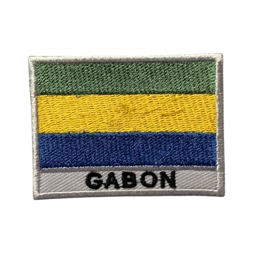 Bestickte Flagge mit Namen Patch Aufbügeln/Aufnähen Abzeichen Nationalsymbol Militär Patch für Kleidung Rucksäcke Kappen Gabun Bestickte Flagge mit Namen Patch Aufbügeln/Aufnähen Abzeichen Nationalsymbol Militär Patch für Kleidung Rucksäcke Kappen Gabun von Generisch