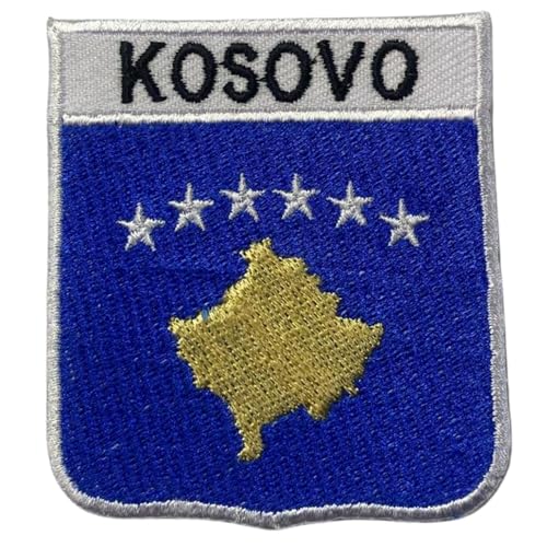Bestickte Schildflagge mit Namen Patch Aufbügeln/Aufnähen Abzeichen Nationalsymbol Militär Patch für Kleidung Rucksäcke Kappen Kosovo Bestickte Schildflagge mit Namen Patch Aufbügeln/Aufnähen Abzeichen Nationalsymbol Militär Patch für Kleidung Rucksäcke Kappen Kosovo von Generisch