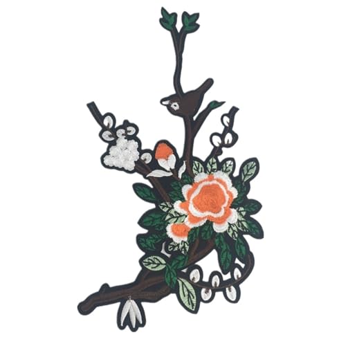 Bestickter Ast & Vogel Hoodie Patch - Bügelapplikation für Damen Kleidung von Generisch